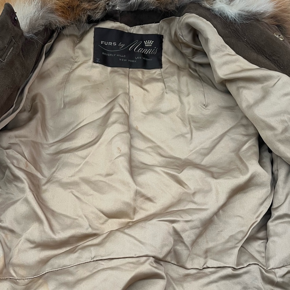 VINTAGE GENUINE FUR COAT LUXURY FURS BY MANNIS SIZE M Button Up Gorgeous - Picture 11 of 14